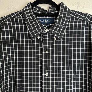 Ralph Lauren Shirt Mens‎ 2XL Blake Plaid Button Down Classic Polo Dress Shirt